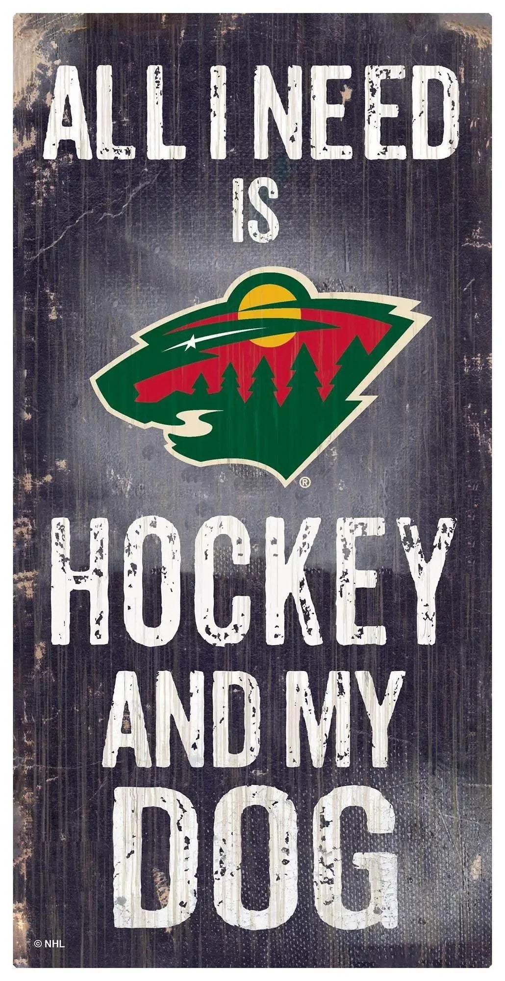 Minnesota Wild Wood Sign 6x12 Hockey And Dog Design -  ToylandEU™