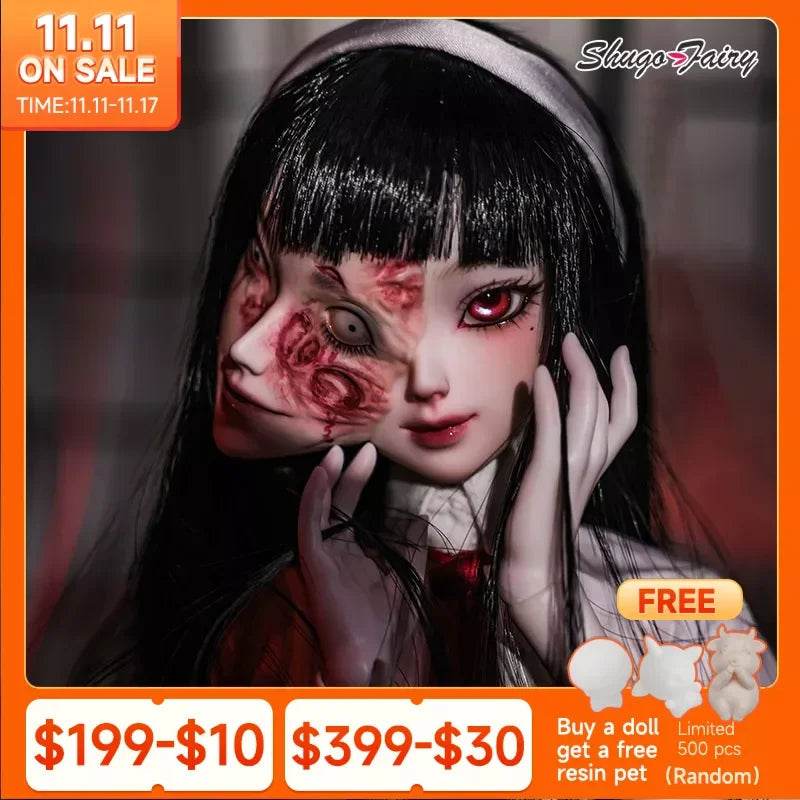 Mio Shuga Fairy BJD Doll - 1/4 Scale Ghost Face Collectible - ToylandEU