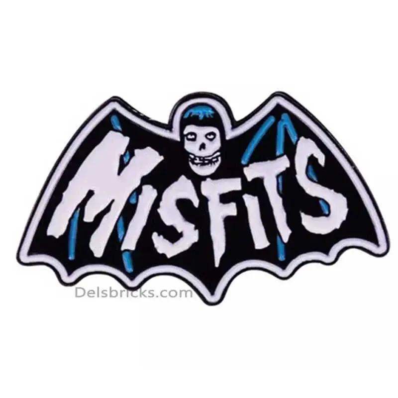 Misfits Crimson Skull Bat Enamel Pins small, durable, high quality accessories - Minifigure Toys