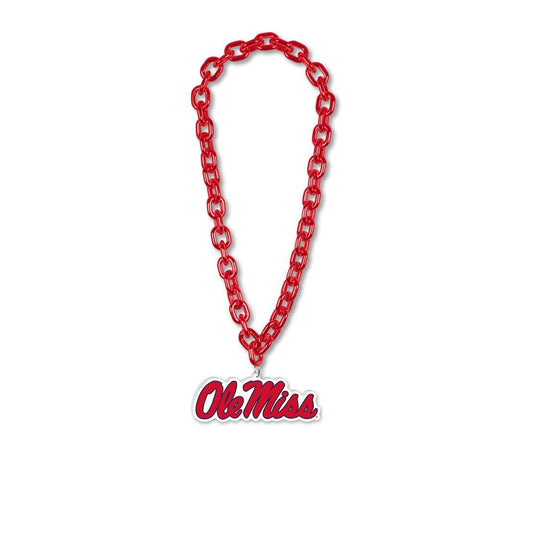 Mississippi Rebels Necklace Big Fan Chain 38 Inch Foam Logo - ToylandEU