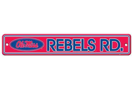 Mississippi Rebels Sign 4x24 Plastic Street Style Decor - ToylandEU