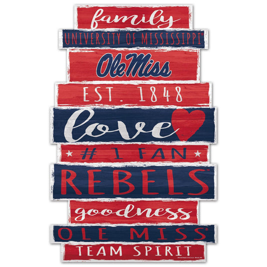 Mississippi Rebels Wood Sign 11x17 Family Decor Plaque - ToylandEU