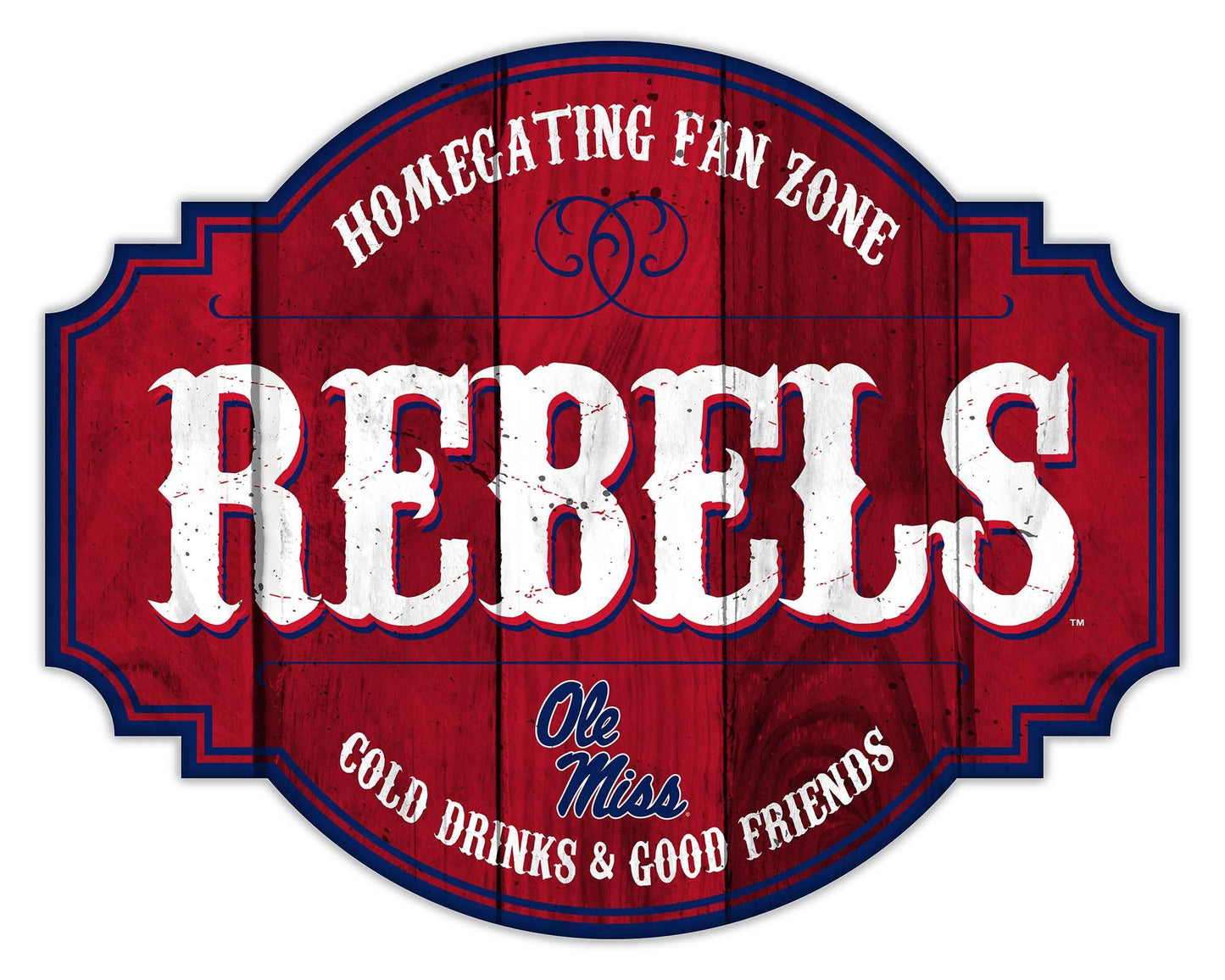 Mississippi Rebels Wood Sign 12 Inch Homegating Tavern - ToylandEU