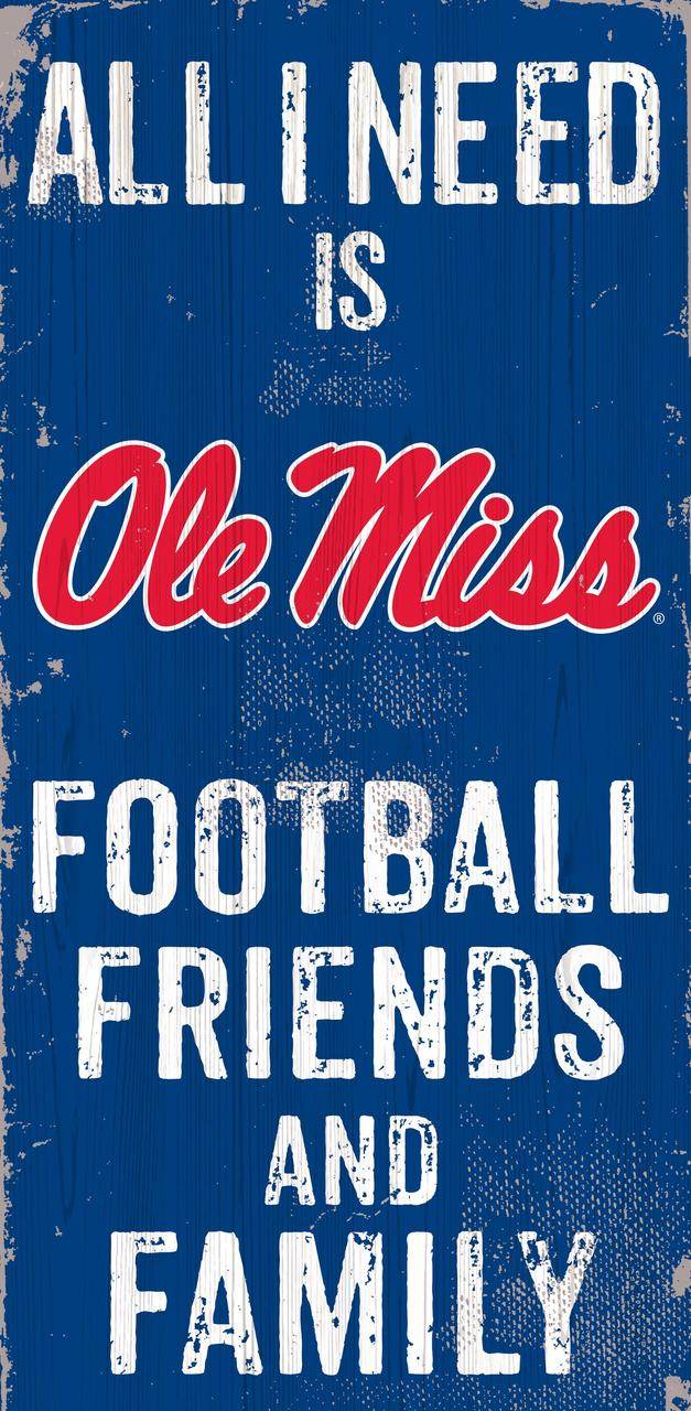Mississippi Rebels Wood Sign 6x12 Football Family Friends - ToylandEU