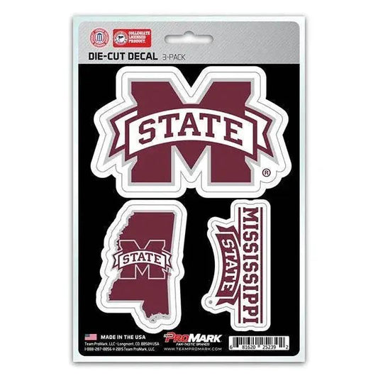  Mississippi State Bulldogs Die Cut Decals 3 Pack Vinyl -  ToylandEU™