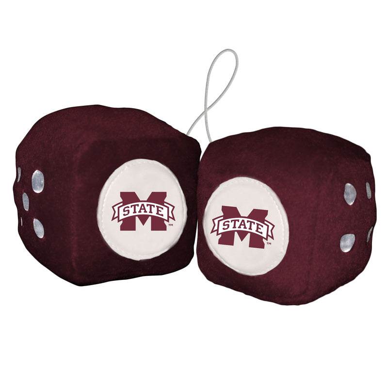 Mississippi State Bulldogs Fuzzy Dice Plush 3 Inch Hangable - ToylandEU