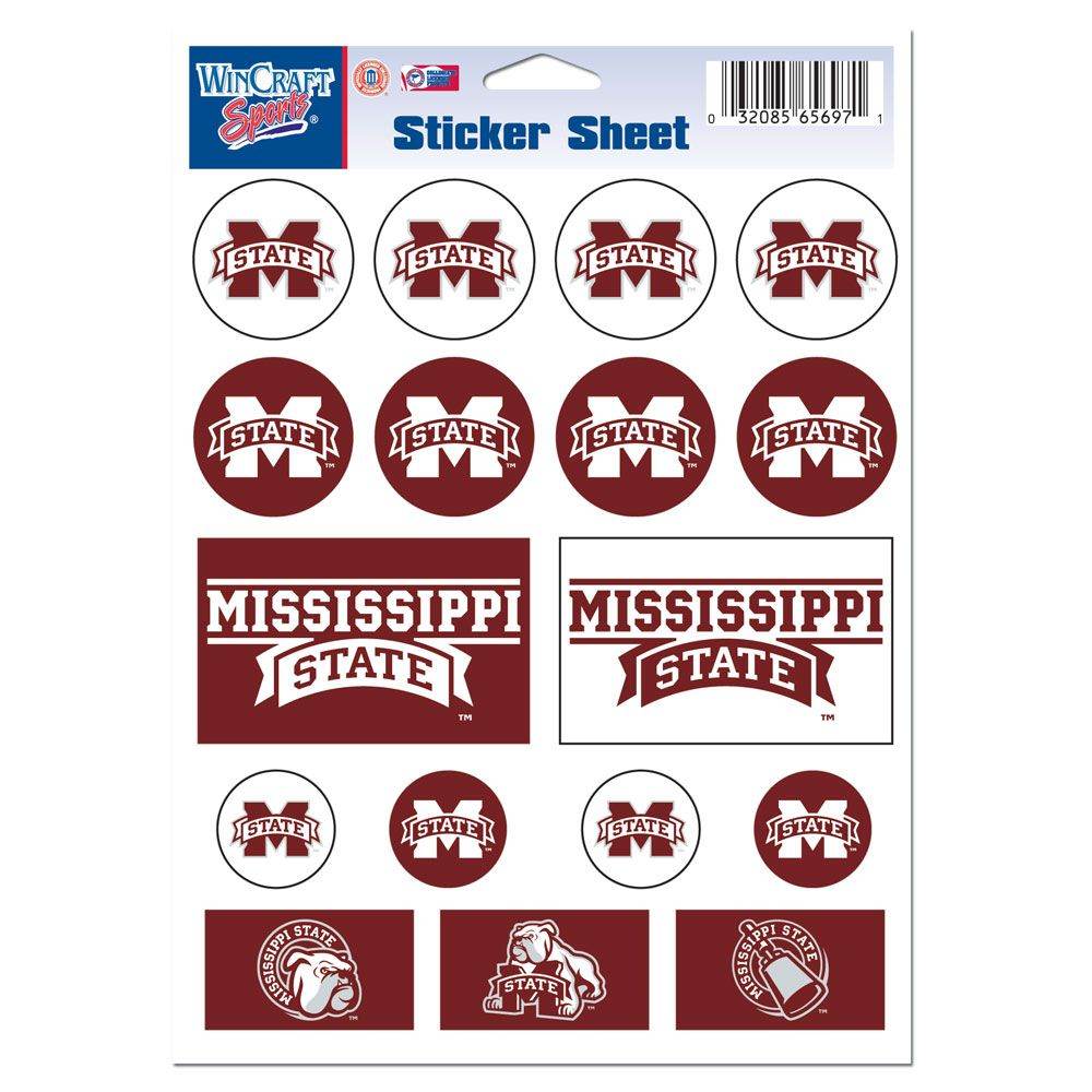 Mississippi State Bulldogs Vinyl Decal Sheet Pack 5x7 - ToylandEU