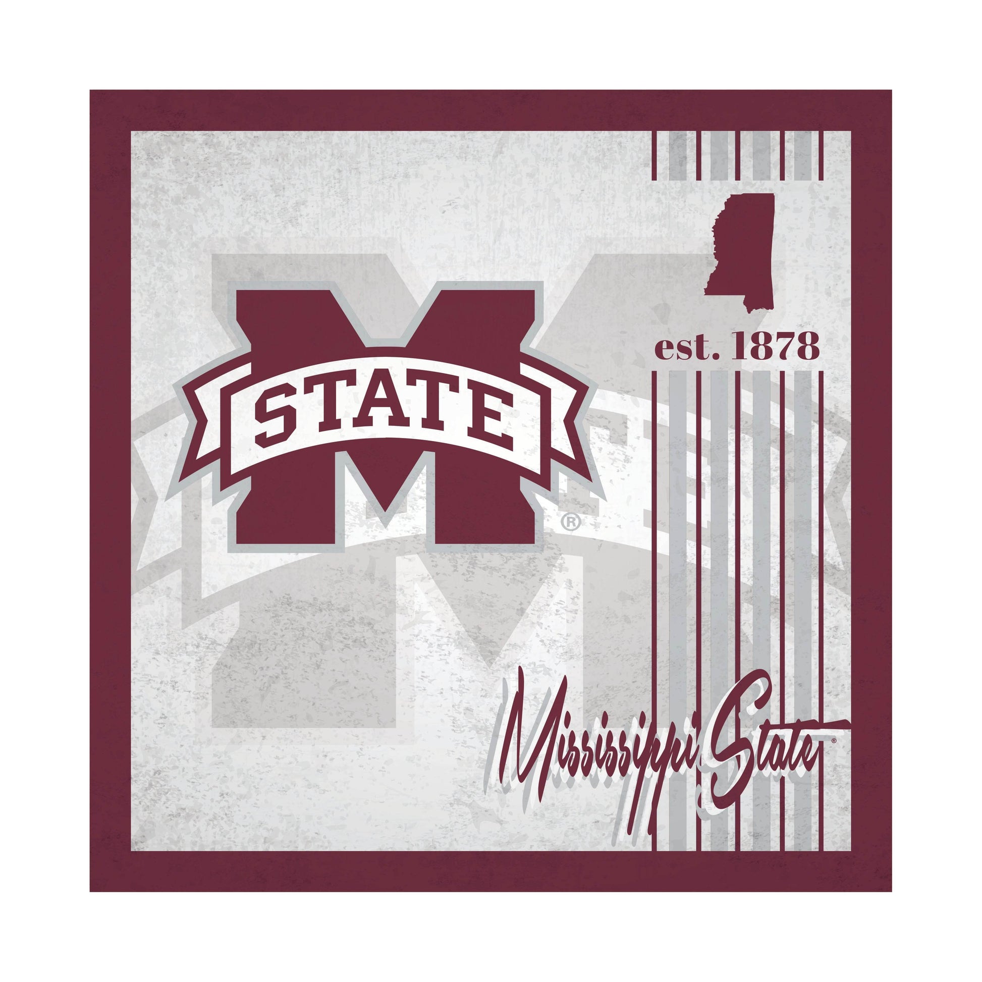 Mississippi State Bulldogs Wood Sign 10x10 Album Design - ToylandEU