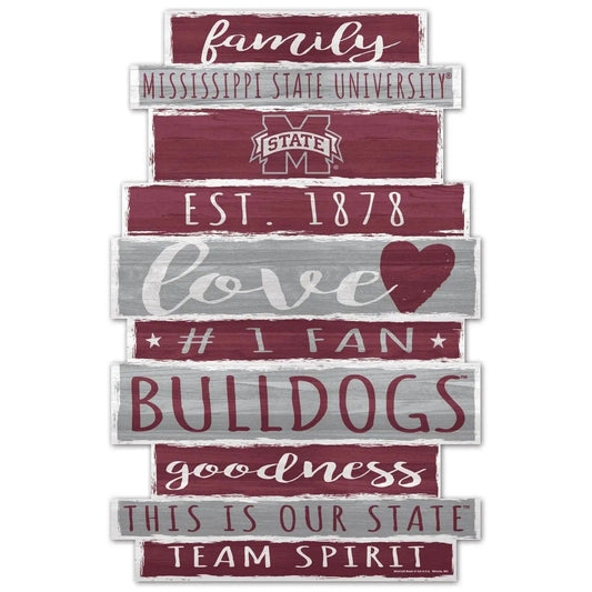  Mississippi State Bulldogs Wood Sign 11x17 Family Word -  ToylandEU™