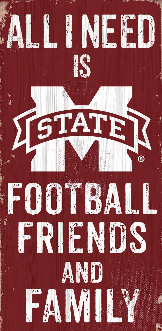Mississippi State Bulldogs Wood Sign 6x12 Football Color - ToylandEU