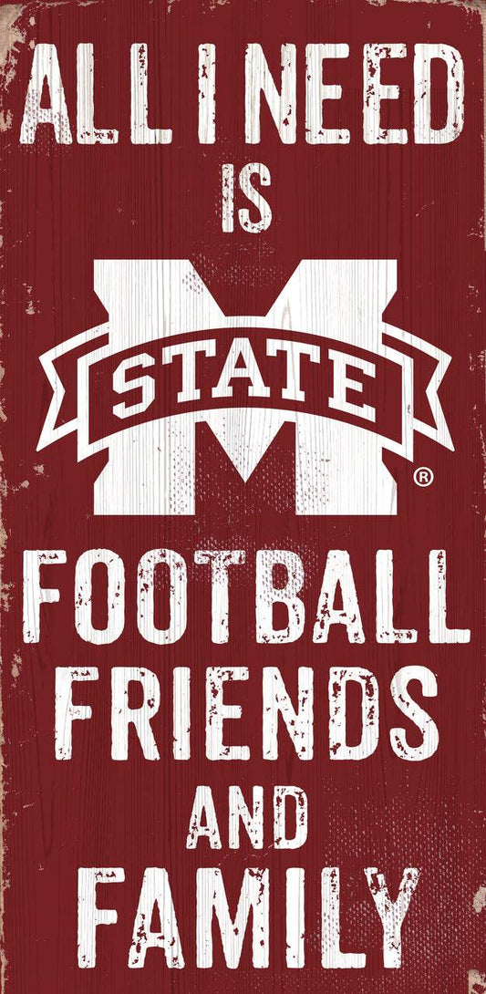 Mississippi State Bulldogs Wood Sign 6x12 Football Color - ToylandEU