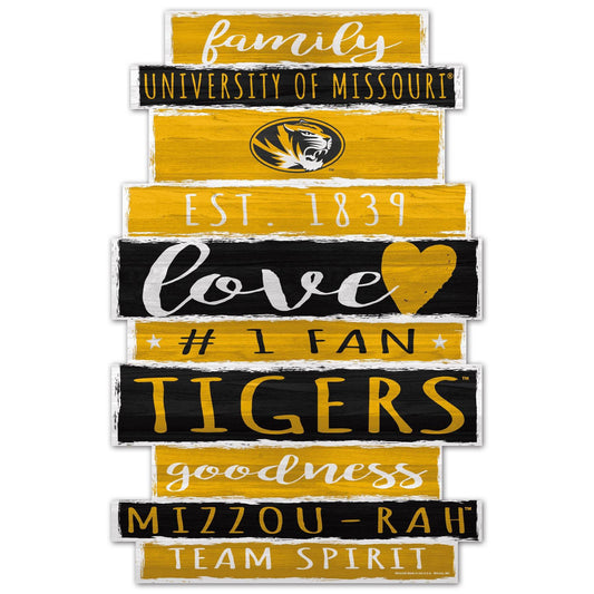 Missouri Tigers 11x17 Wood Family Word Sign for Home Decor - ToylandEU