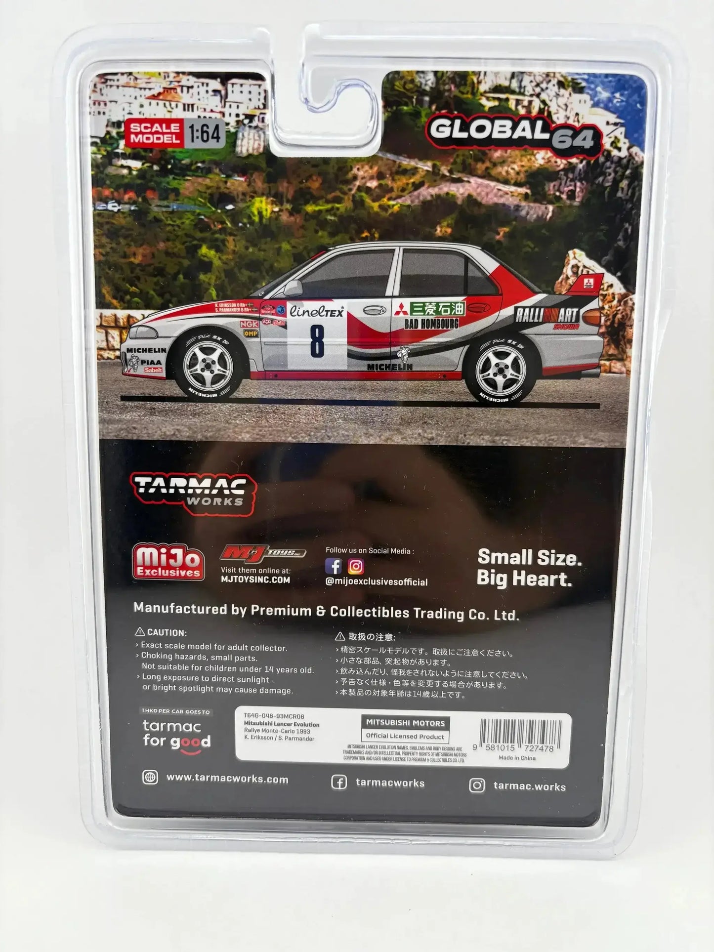 Mitsubishi Lancer Evolution Rally Monte Carlo Diecast Model MiJo Exclusive - ToylandEU