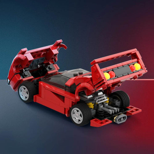 Moc Ferraried F40 Supercar Building Blocks Red Sports Car Set - ToylandEU