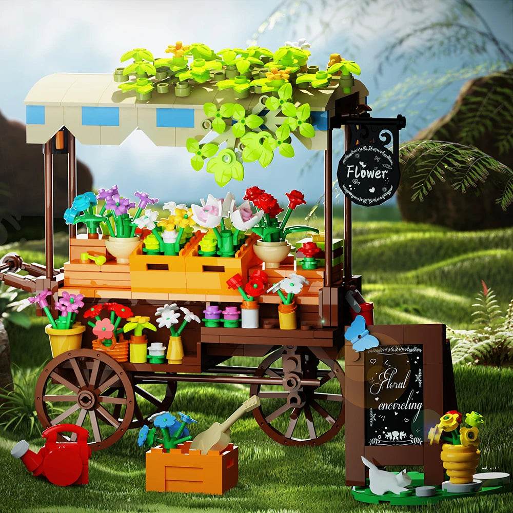 Moc Flower Vehicle Building Blocks Ideal DIY Model Deco - ToylandEU