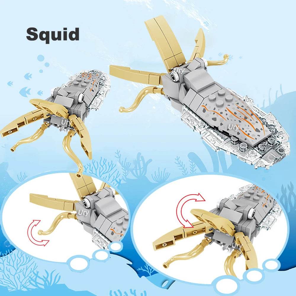 Moc Ocean Marine Fish Animals Building Blocks Toy Set for Kids - ToylandEU