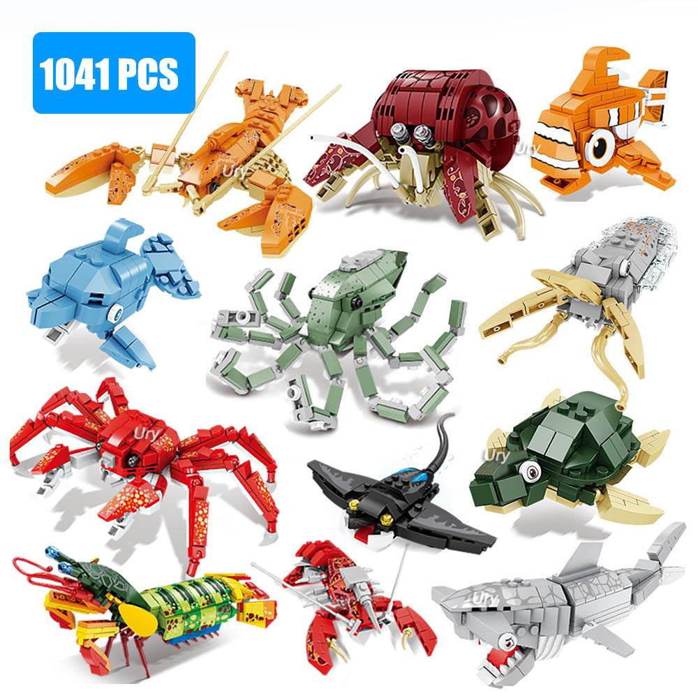 Moc Ocean Marine Fish Animals Building Blocks Toy Set for Kids - ToylandEU