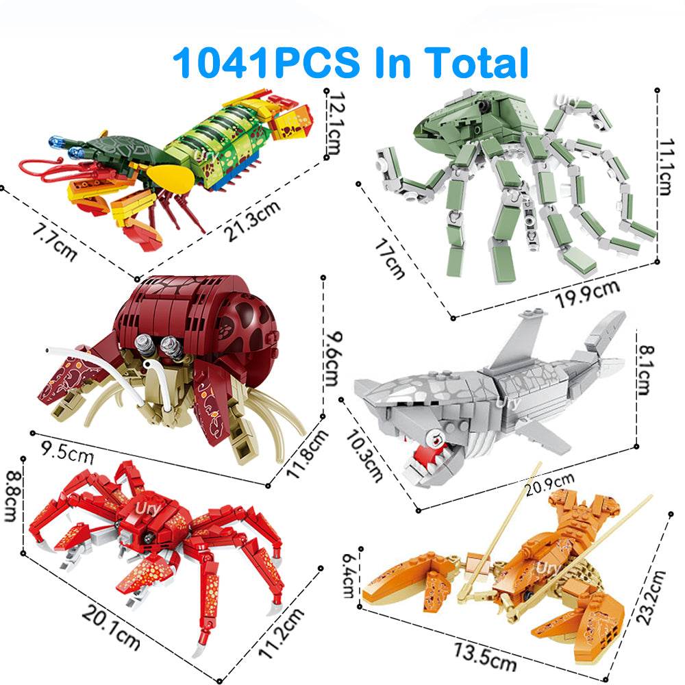 Moc Ocean Marine Fish Animals Building Blocks Toy Set for Kids - ToylandEU