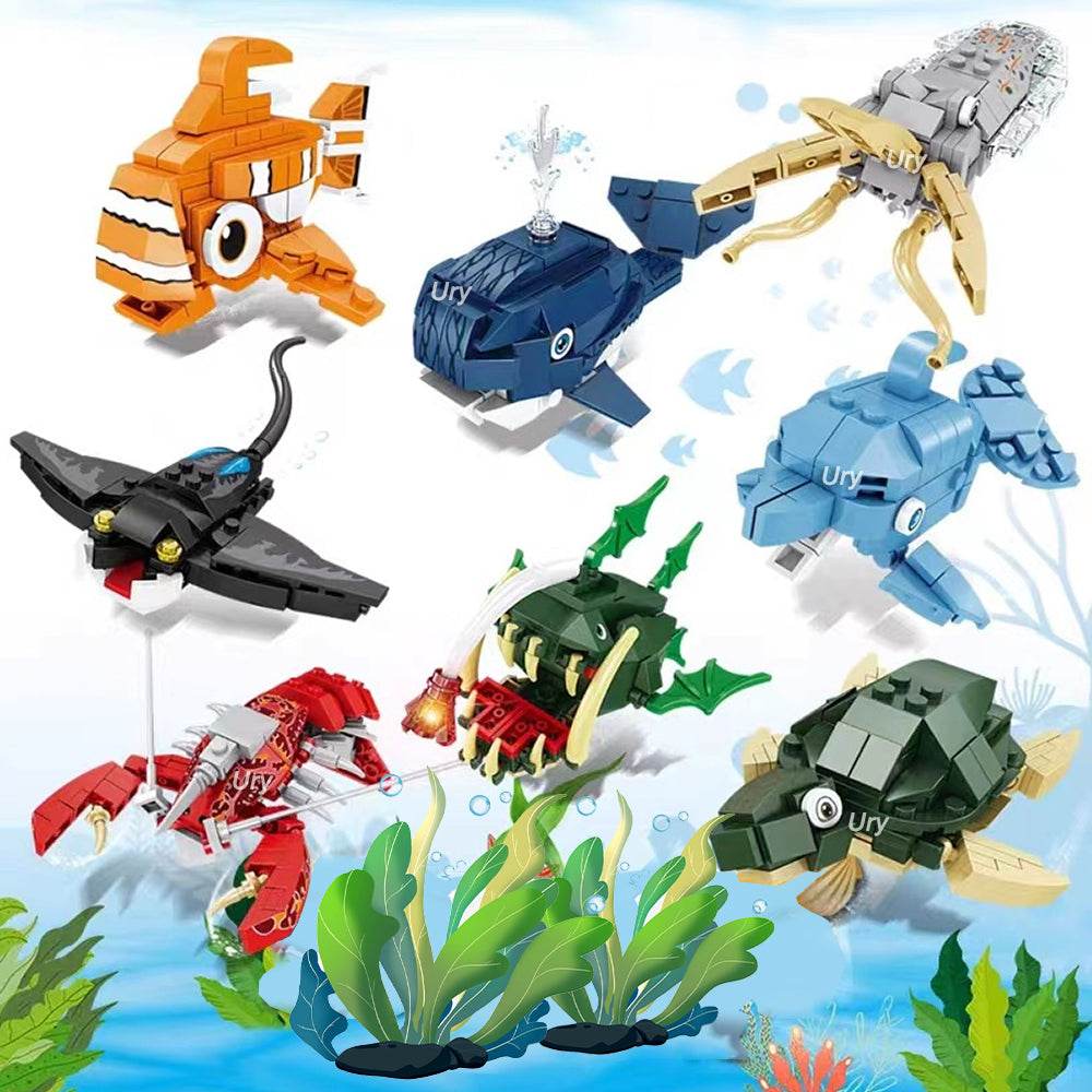 Moc Ocean Marine Fish Animals Building Blocks Toy Set for Kids - ToylandEU