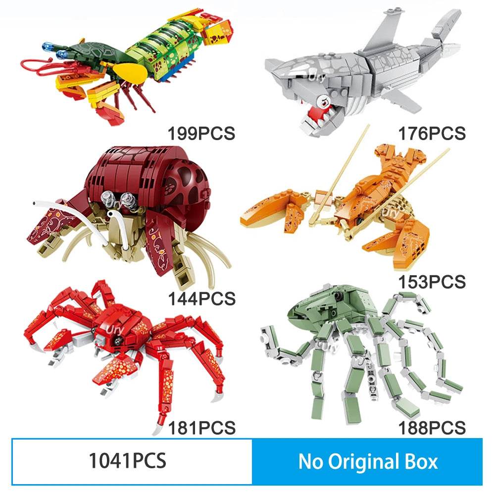 Moc Ocean Marine Fish Animals Building Blocks Toy Set for Kids - ToylandEU