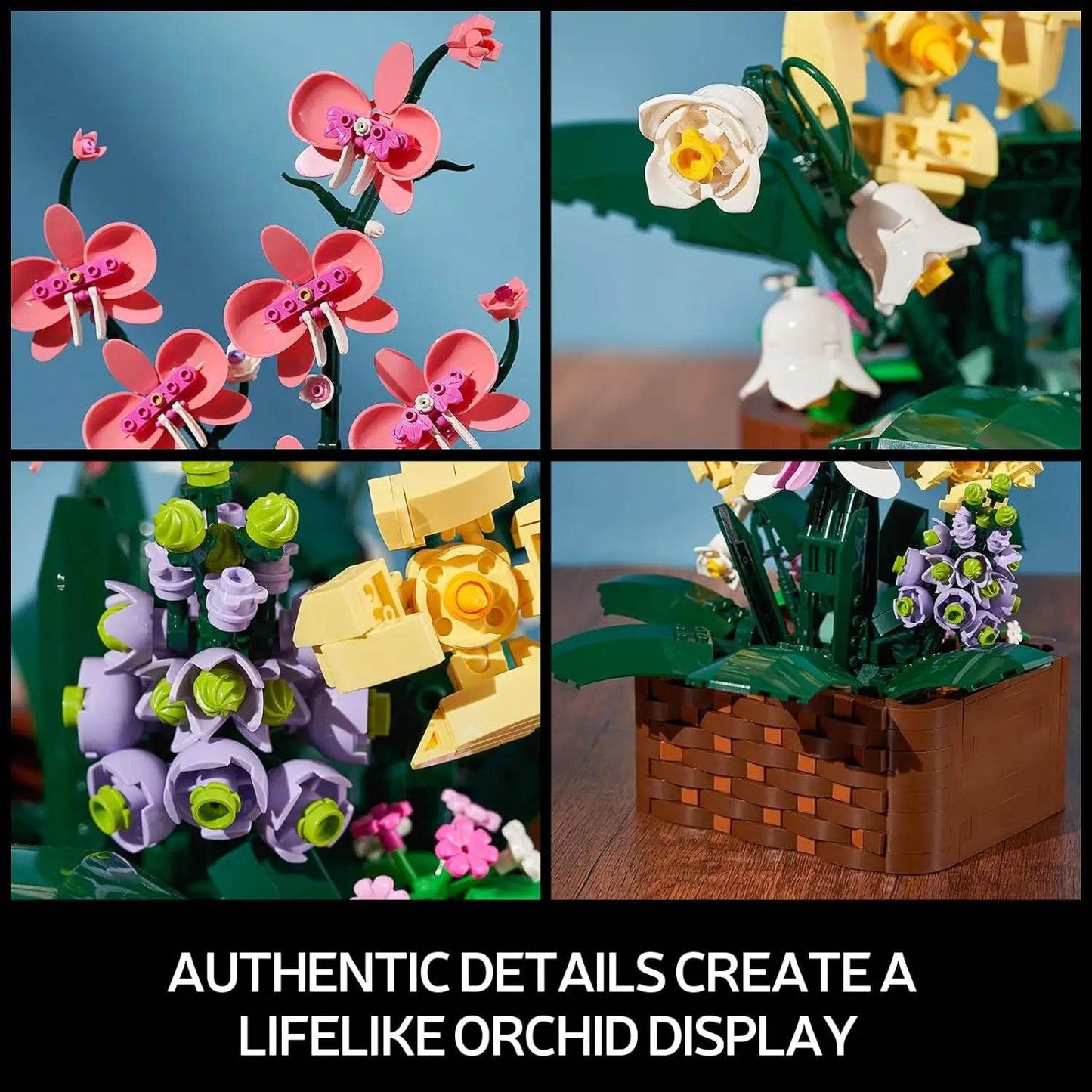 Moc Orchids Potted Building Blocks Succulents Model Toys - ToylandEU