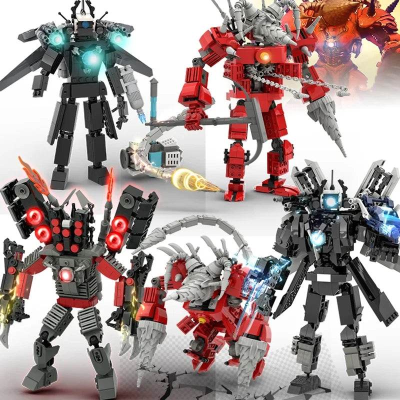 Moc Skibidi Toilet Figures Model Blocks Titan Cameraman Speakerman Construction Toys for Boys Halloween Party Gifts - ToylandEU