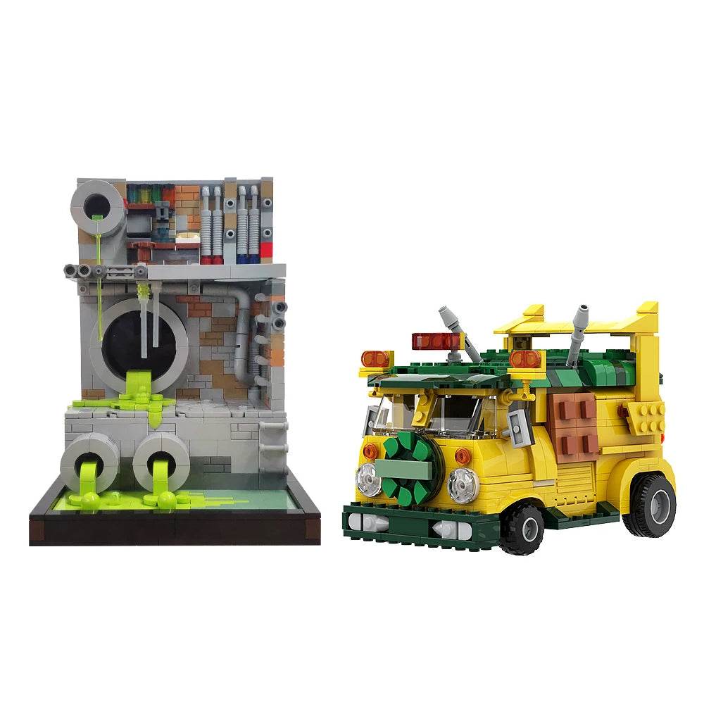 Moc Turtle Sewer and Van Party Wagon Building Blocks Set - ToylandEU