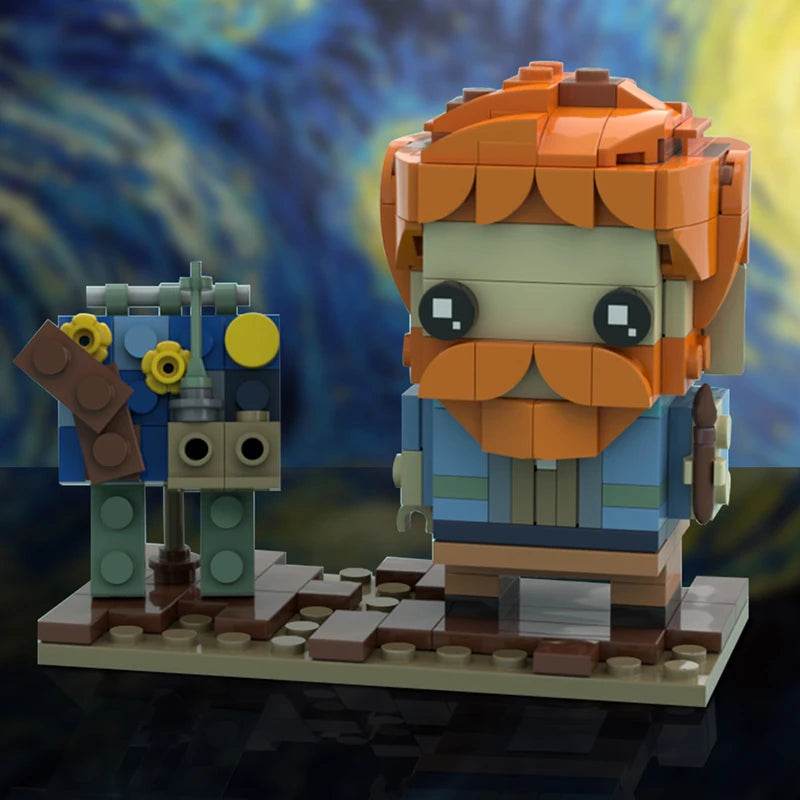 Moc Vincent Van Gogh Brickheadz Classic Movie Building Blocks Building Bricks MOC - ToylandEU