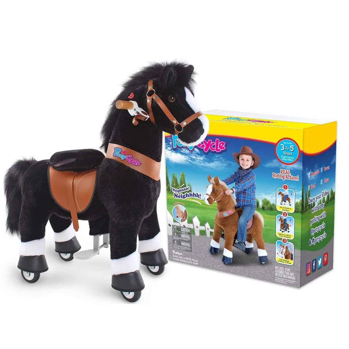 Model U® Horse Ride-On Toy Age 3–4 – Black - PonyCycle, Inc.