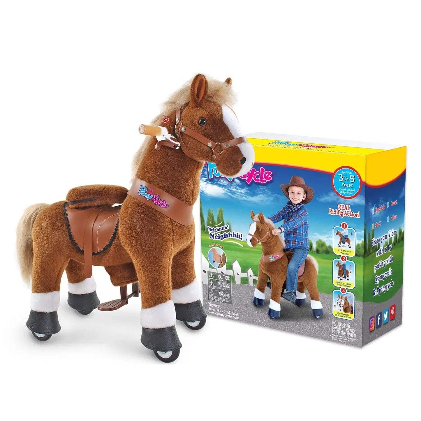 Model U® Horse Ride-On Toy Age 3–4 – Brown - PonyCycle, Inc.