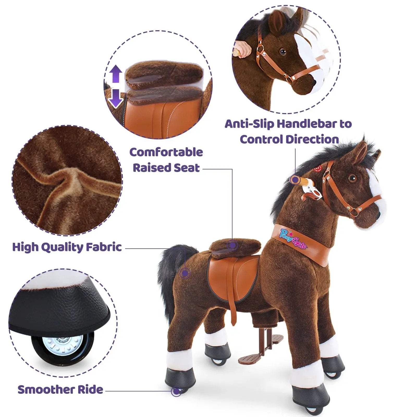 Model U® Horse Ride-On Toy Age 3–4 – Chocolate - PonyCycle, Inc.