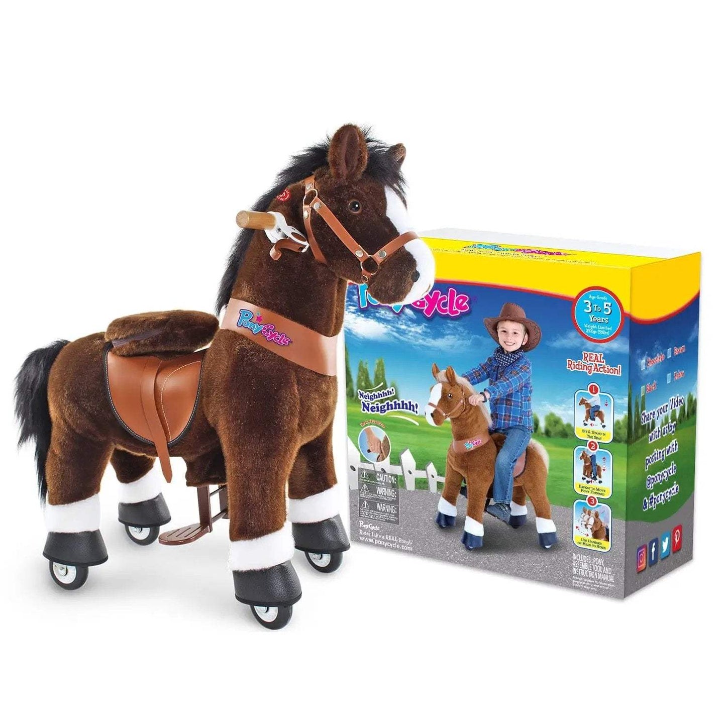 Model U® Horse Ride-On Toy Age 3–4 – Chocolate - PonyCycle, Inc.