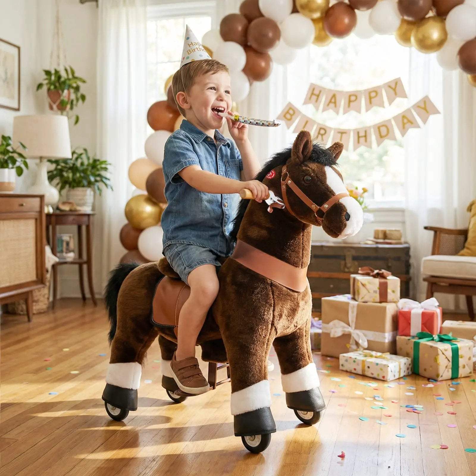 Model U® Horse Ride-On Toy Age 3–4 – Chocolate - PonyCycle, Inc.