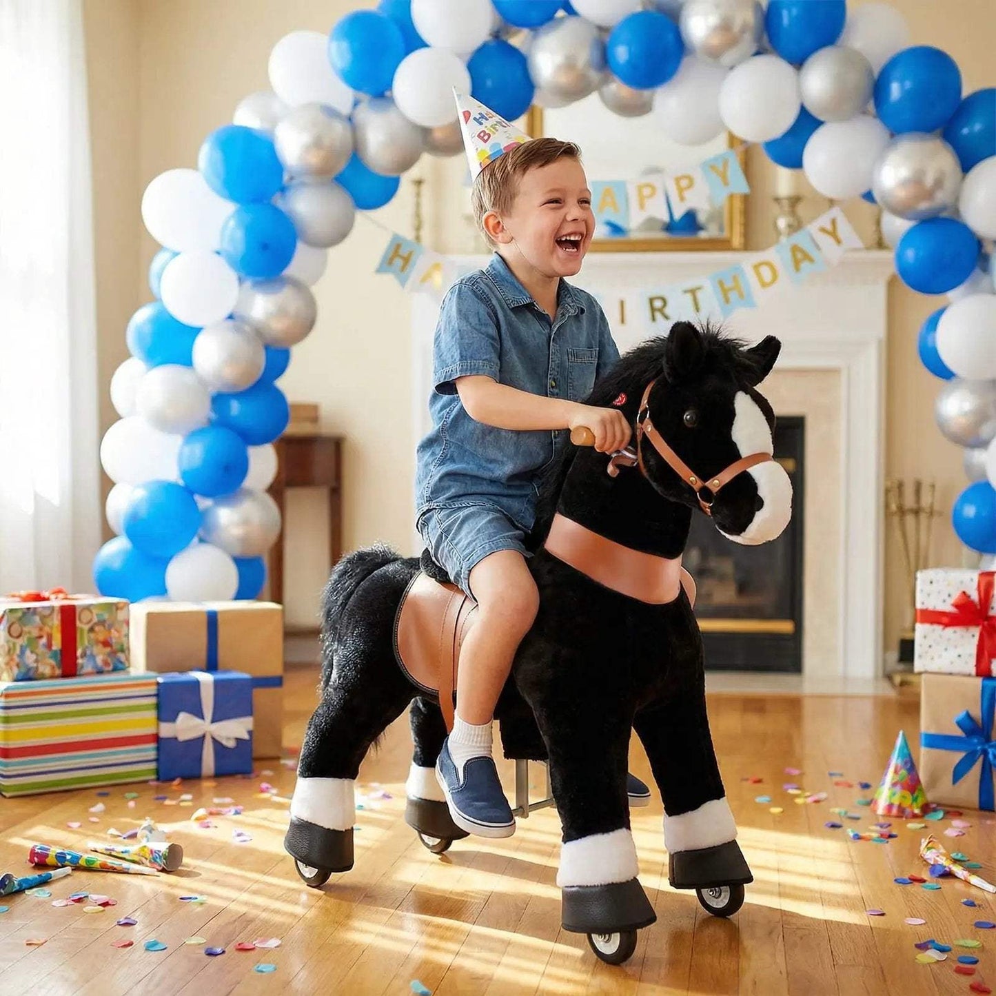 Model U® Horse Ride-On Toy Age 4–7 – Black - PonyCycle, Inc.