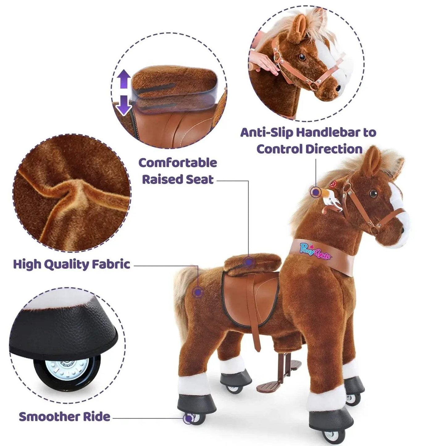 Model U® Horse Ride-On Toy Age 4–7 – Brown - ToylandEU