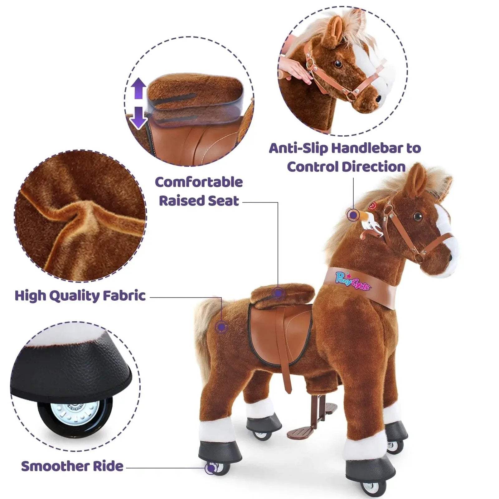 Model U® Horse Ride-On Toy Age 4–7 – Brown - ToylandEU