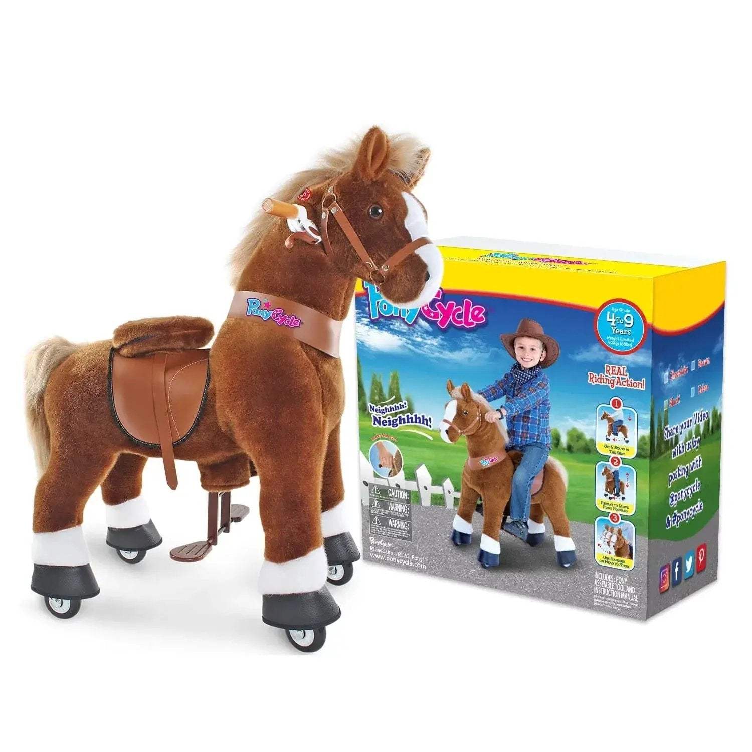 Model U® Horse Ride-On Toy Age 4–7 – Brown - ToylandEU