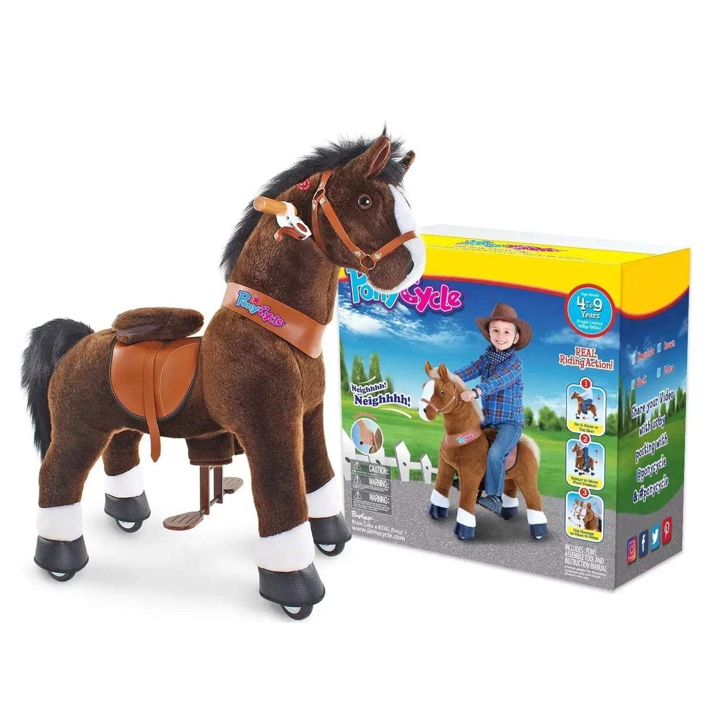 Model U® Horse Ride-On Toy Age 4–7 – Chocolate - ToylandEU