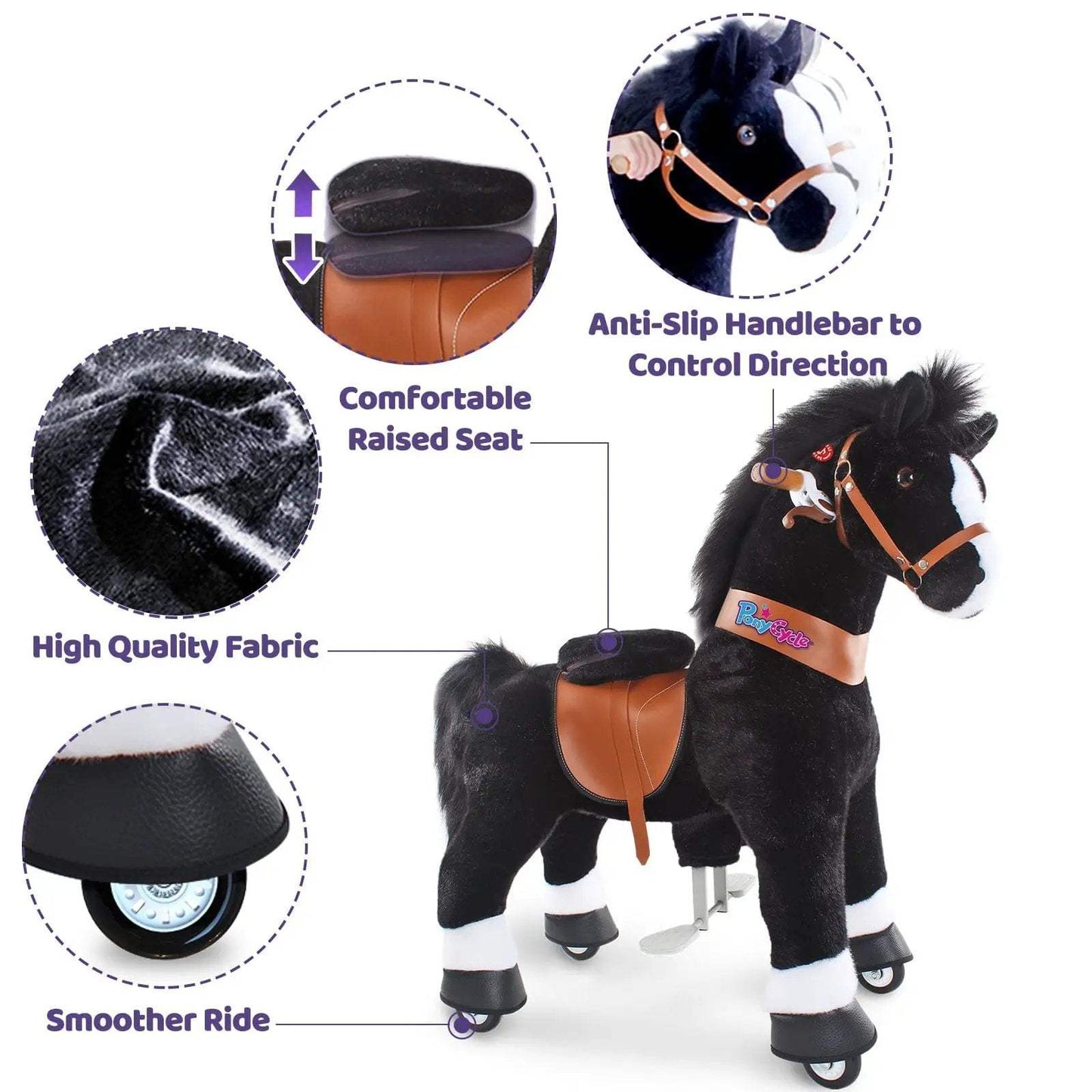 Model U® Horse Ride-On Toy Age 7+ – Black - PonyCycle, Inc.