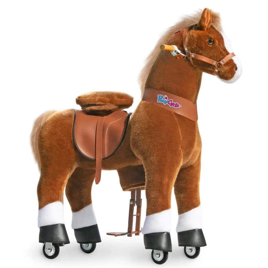  Ride On Pony Deluxe Toy For Kids Classic Brown Horse -  ToylandEU™
