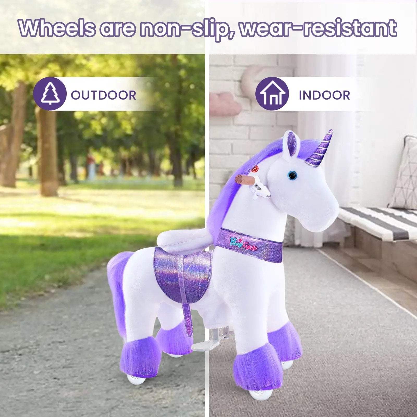 Model U® Unicorn Ride-On Toy Age 3–4 – Purple - PonyCycle, Inc.