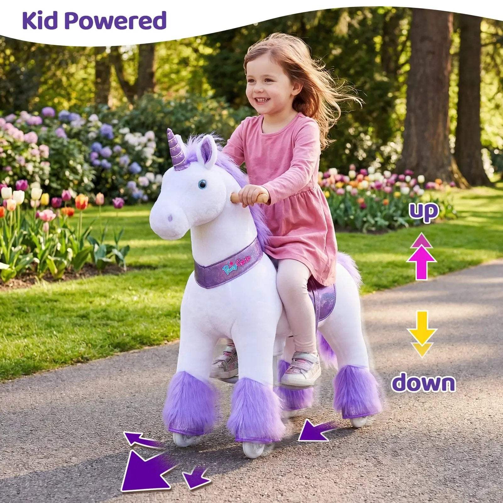Model U® Unicorn Ride-On Toy Age 3–4 – Purple - PonyCycle, Inc.