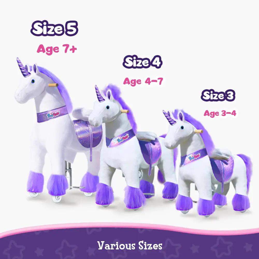 Model U® Unicorn Ride-On Toy Age 3–4 – Purple - PonyCycle, Inc.