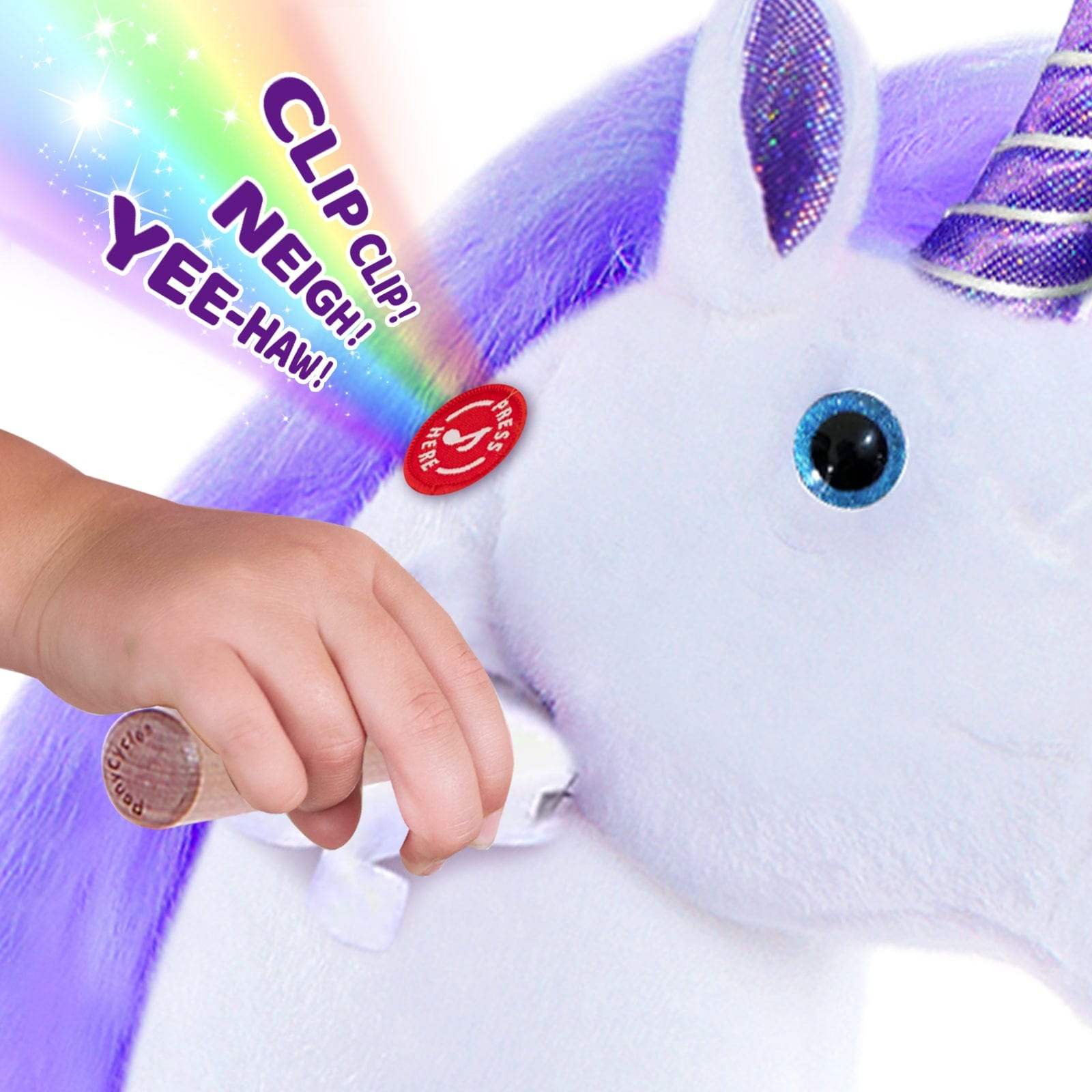 Model U® Unicorn Ride-On Toy Age 4–7 – Purple - PonyCycle, Inc.