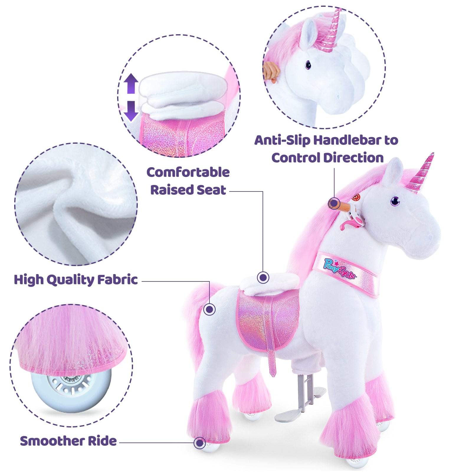 Model U® Unicorn Ride-On Toy Age 7+ – Pink - PonyCycle, Inc.