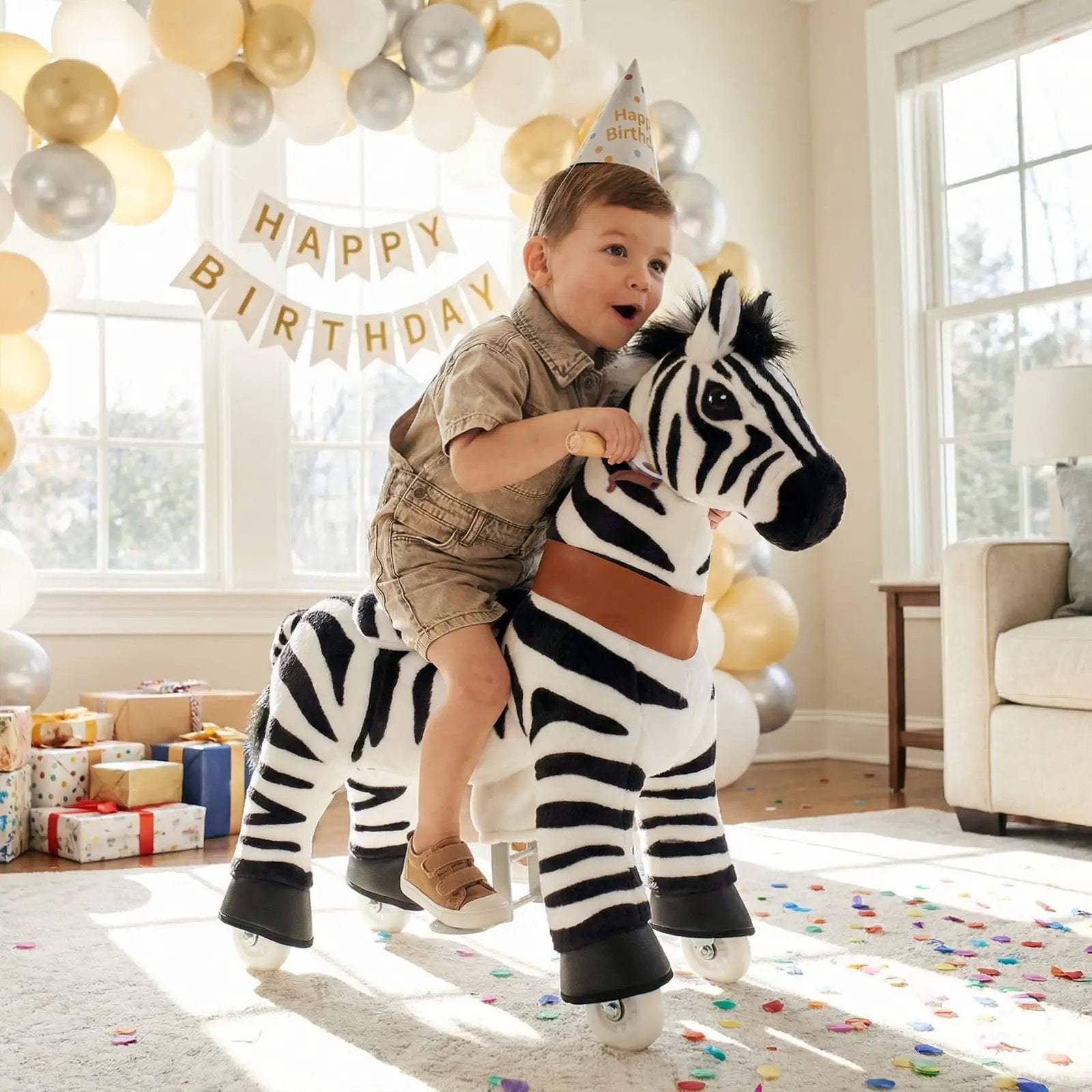 Model U® Zebra Ride-On Toy Age 3–4 - PonyCycle, Inc.