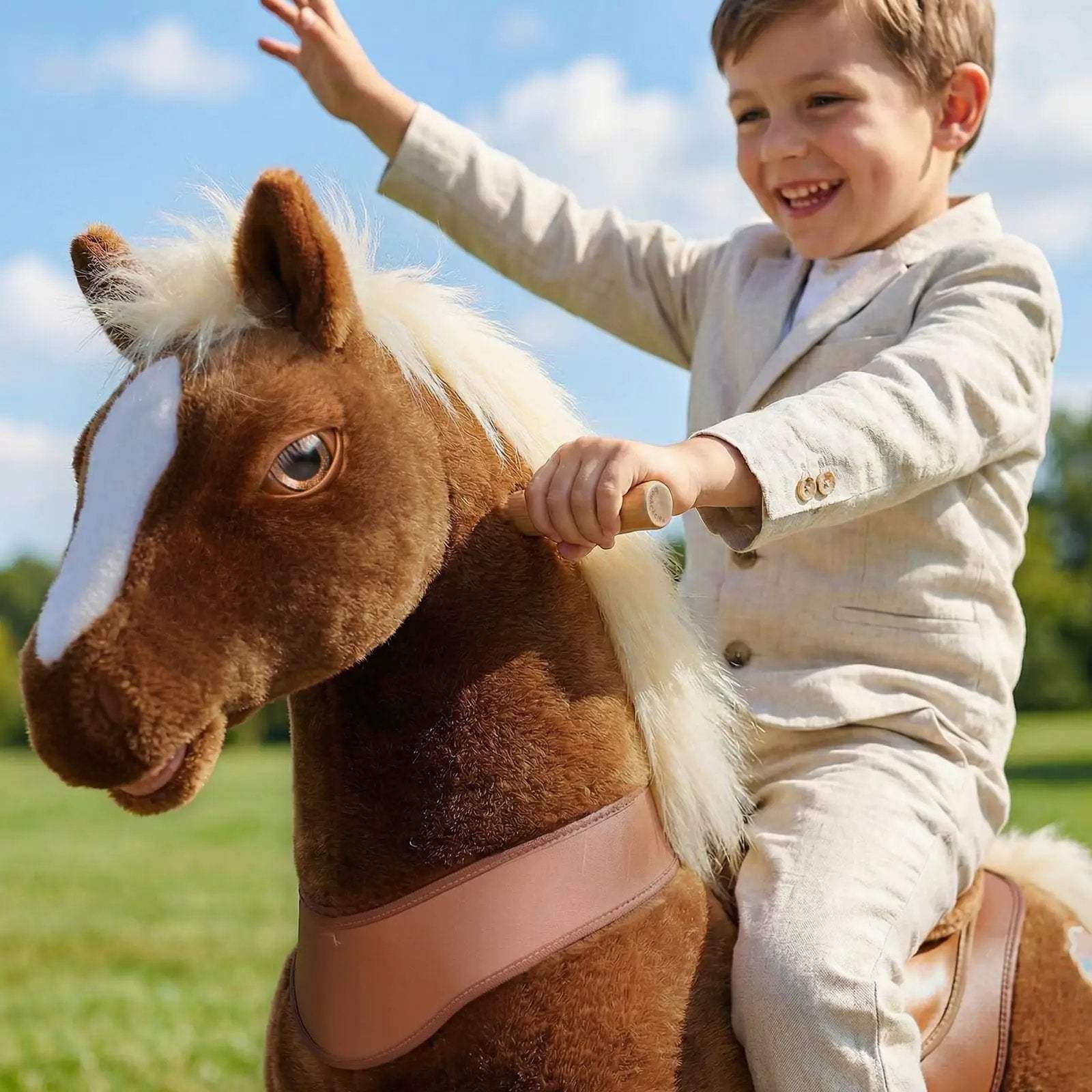Model Y® Horse Ride-On Toy Age 3–4 – Brown - PonyCycle, Inc.