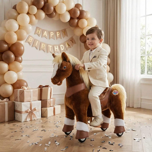  Rideable Horse Toy Brown Ages 3 To 4 Superior Quality -  ToylandEU™