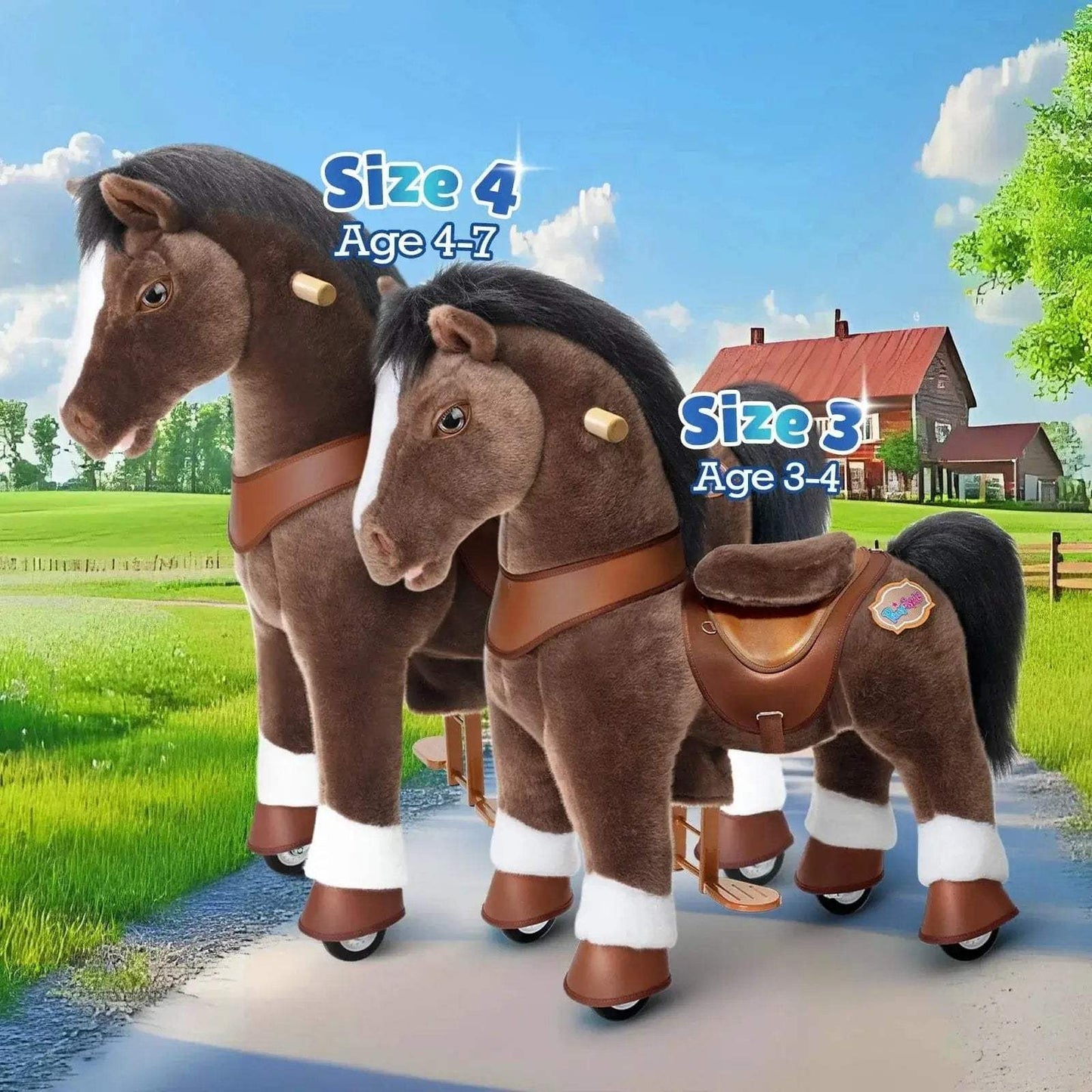 Model Y® Horse Ride-On Toy Age 3–4 – Chocolate Brown - ToylandEU