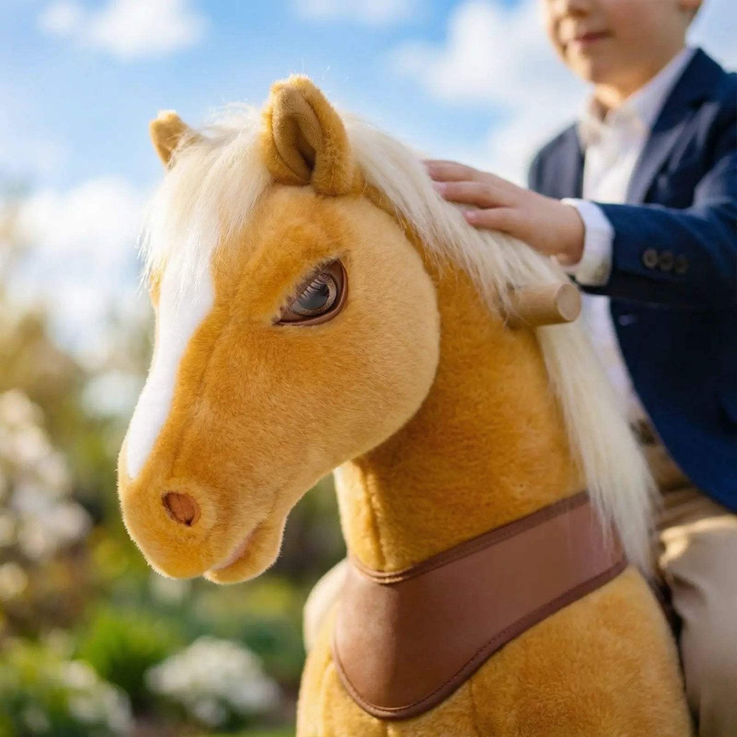 Model Y® Horse Ride-On Toy Age 3–4 – Light Brown - PonyCycle, Inc.